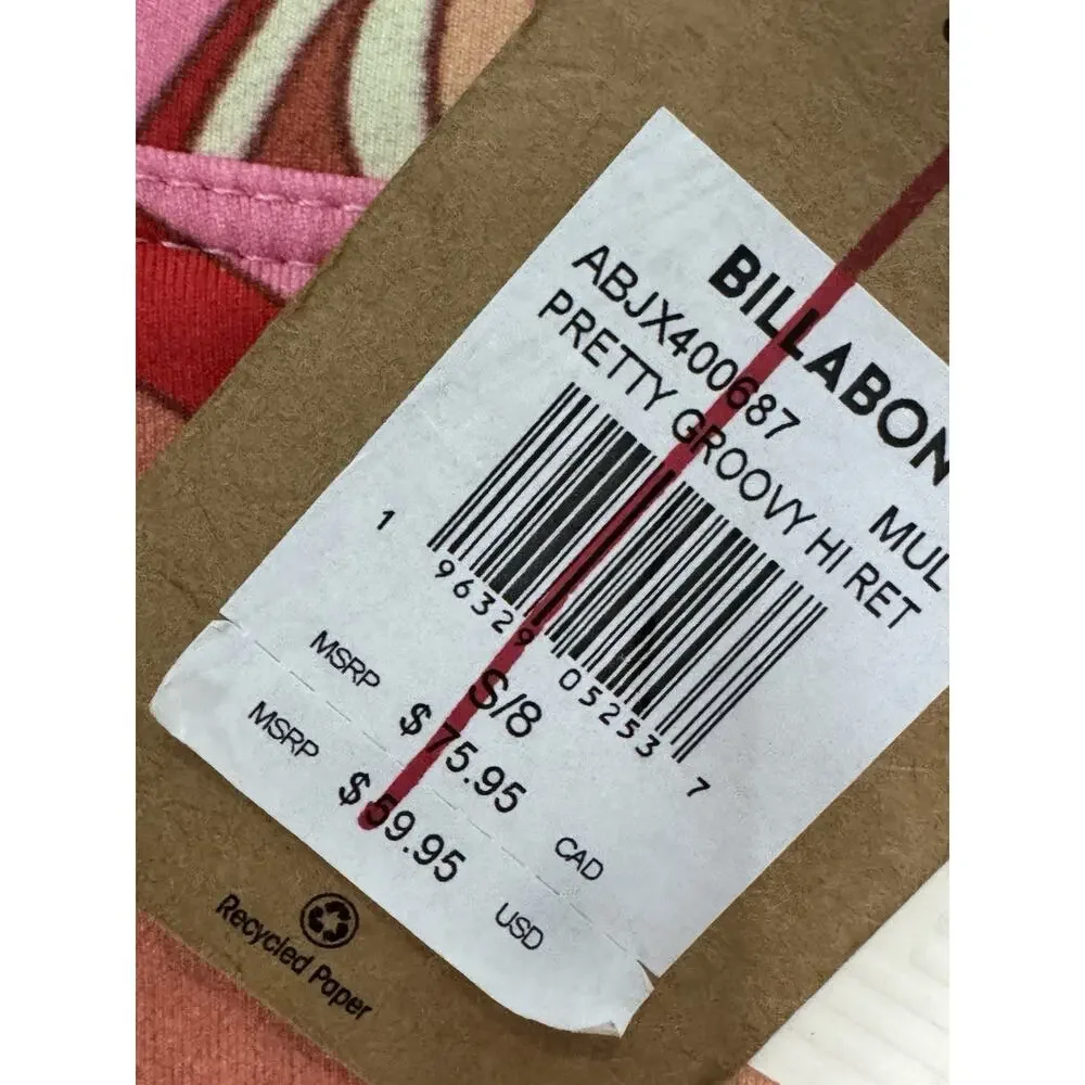 NWT BILLABONG Aruba Groovy Hi Swim Bikini Bottom High Rise Cheeky Small - Picture 3 of 5